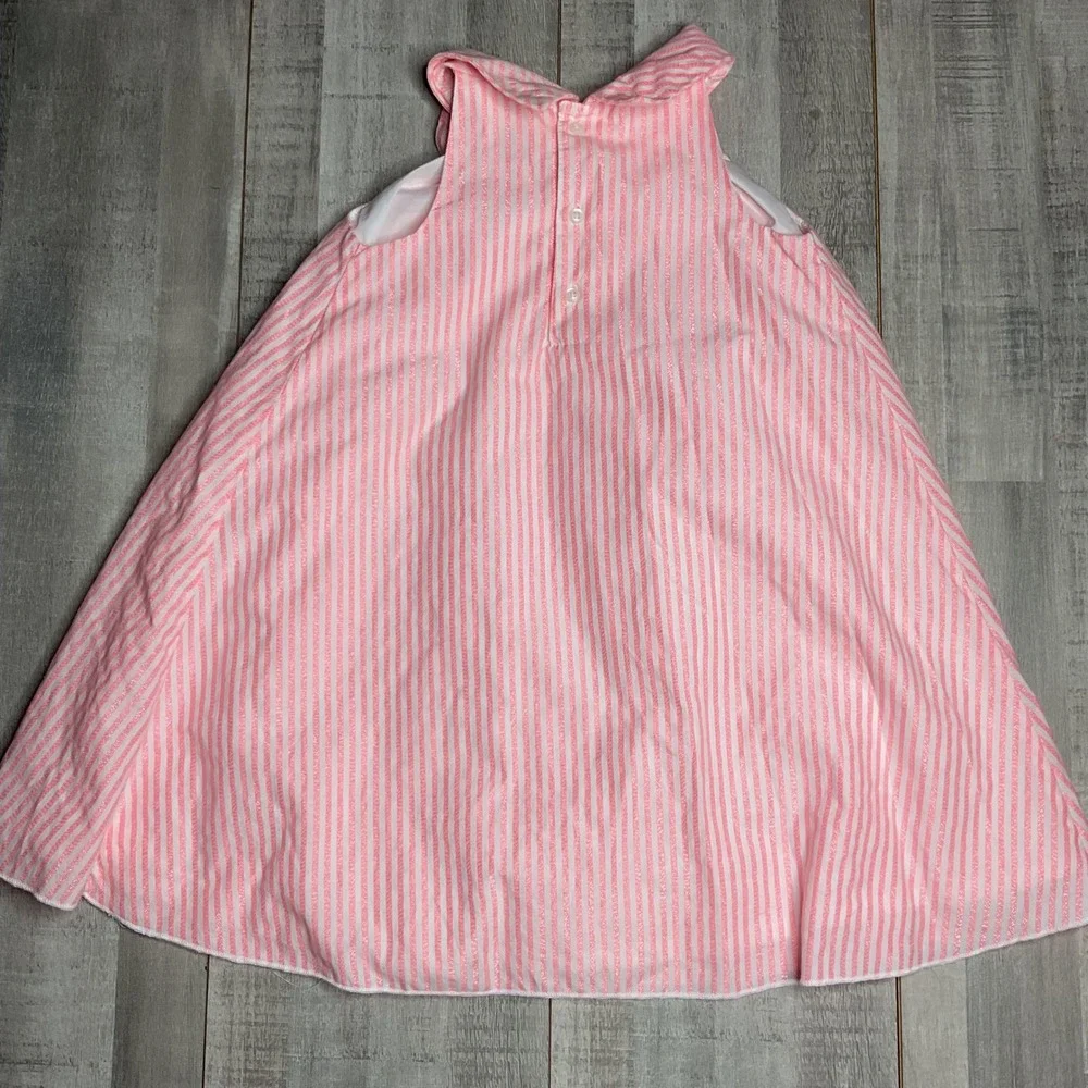 Just One You Carter's Toddler Girls Pink White Striped Metallic Dress 3T 551G189